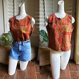 Paisley bohemian cottagecore top